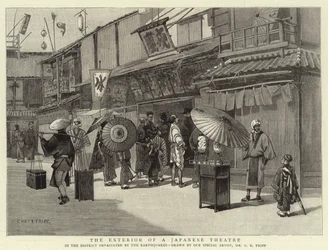 Das Äußere eines japanischen Theaters